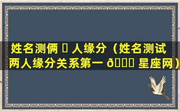 姓名测俩 ☘ 人缘分（姓名测试两人缘分关系第一 🐎 星座网）